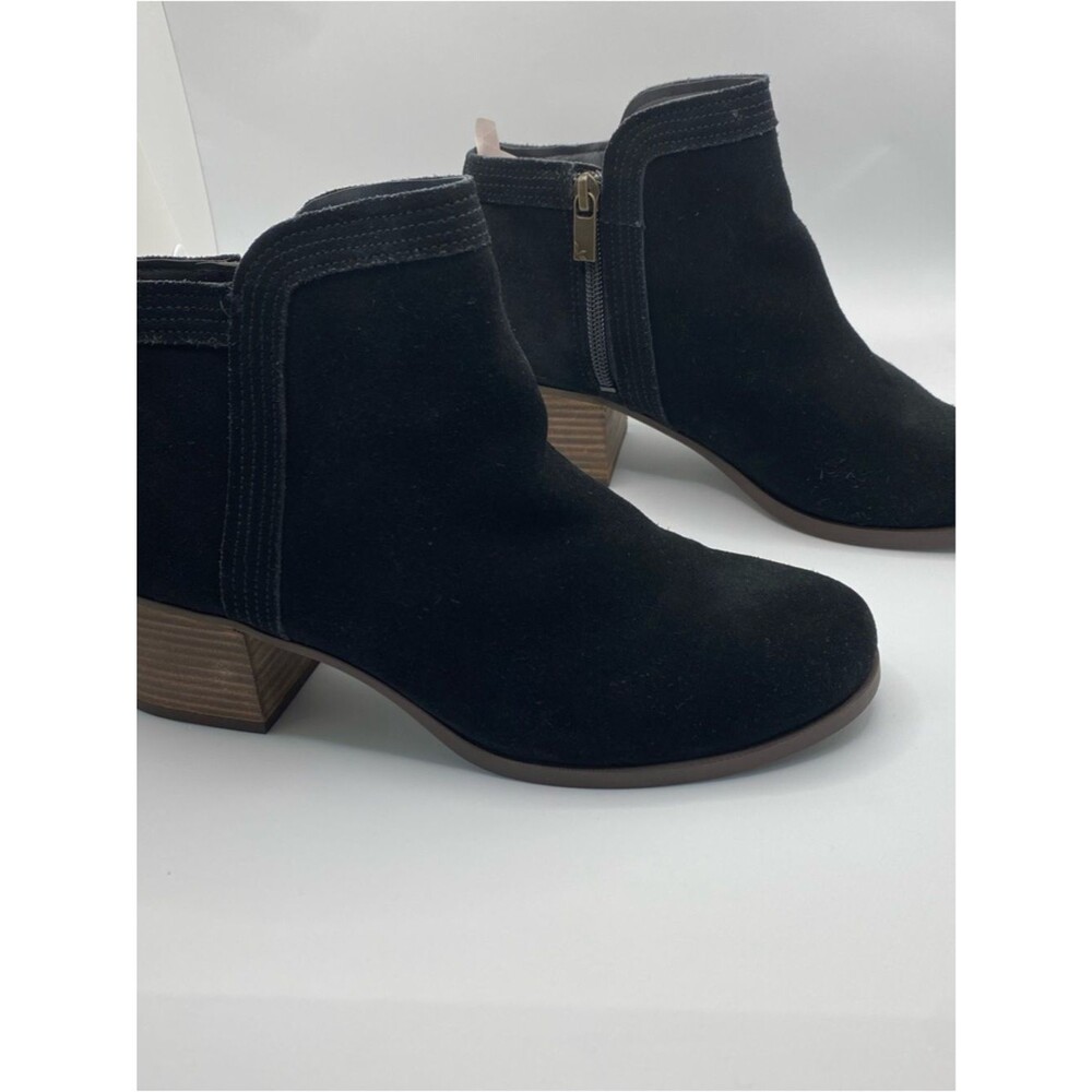 Koolaburra by UGG Thia Black Ankle Boots Women's 7 Suede Block Heel Western Chic
